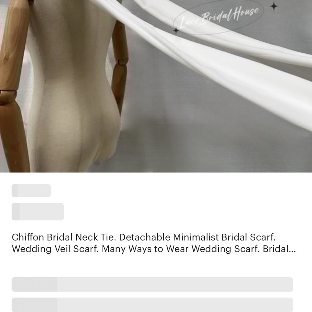 Elegant White Chiffon Bridal Scarf